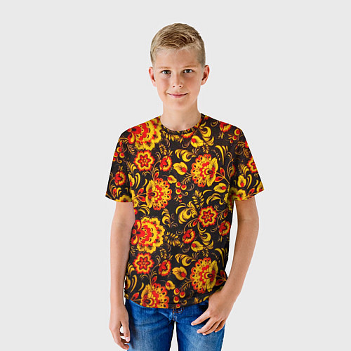 Детская футболка Хохлома роспись / 3D-принт – фото 3