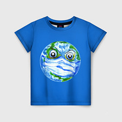 Футболка детская Злая планета Земля в маске, цвет: 3D-принт