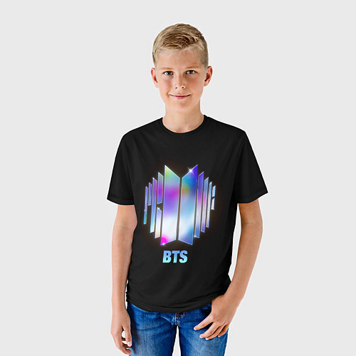 Детская футболка BTS gradient logo / 3D-принт – фото 3