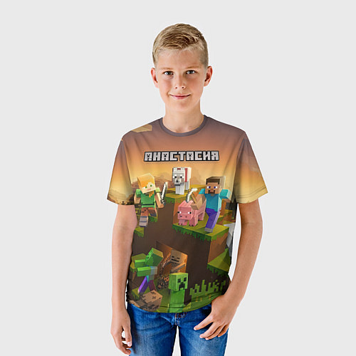 Детская футболка Анастасия Minecraft / 3D-принт – фото 3