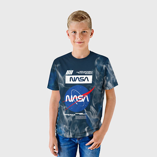 Детская футболка Nasa - лого - пламя / 3D-принт – фото 3