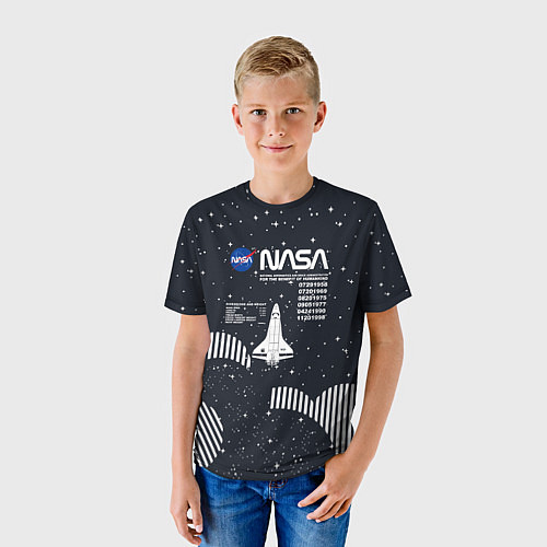 Детская футболка Nasa - облака звёзды / 3D-принт – фото 3
