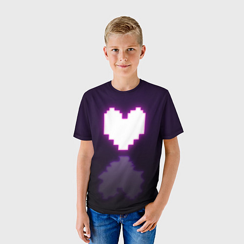 Детская футболка Undertale heart neon / 3D-принт – фото 3