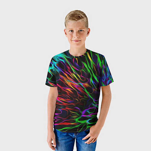 Детская футболка Неоновый всплеск / 3D-принт – фото 3