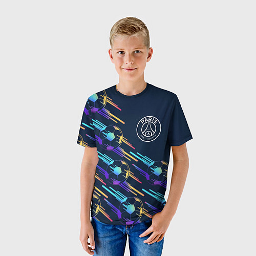 Детская футболка PSG градиентные мячи / 3D-принт – фото 3