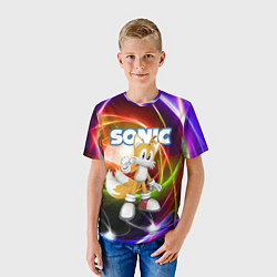 Футболка детская Майлз Тейлз Прауэр - Sonic - Видеоигра, цвет: 3D-принт — фото 2