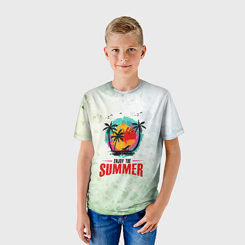 Детская футболка Солнце- пальмы / 3D-принт – фото 3