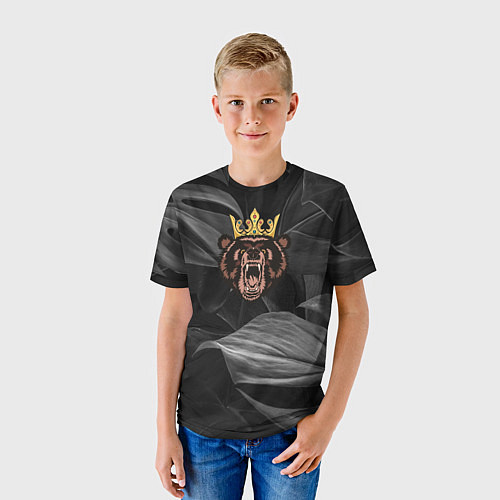 Детская футболка Русский Царь зверей Медведь / 3D-принт – фото 3