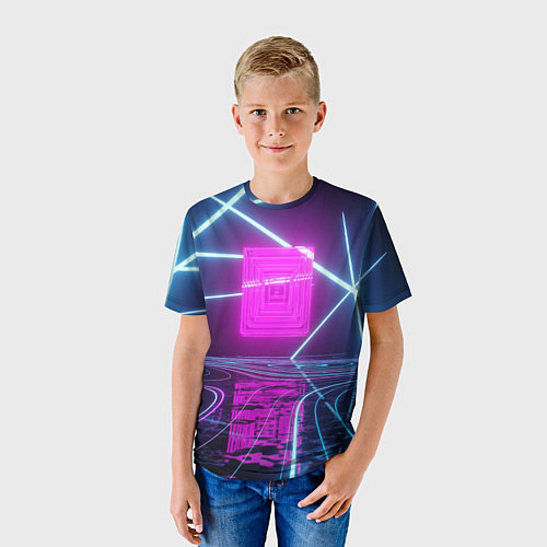 Детская футболка Неоновые декорации / 3D-принт – фото 3