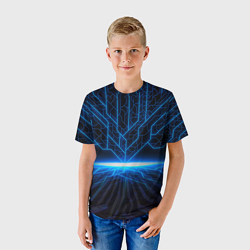 Детская футболка Цифровые молнии / 3D-принт – фото 3