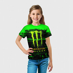 Футболка детская Monster energy green neon, цвет: 3D-принт — фото 2