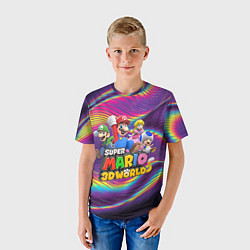 Футболка детская Герои Super Mario 3D World - Nintendo, цвет: 3D-принт — фото 2