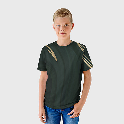 Детская футболка Мраморный фон с золотым прикосновением / 3D-принт – фото 3