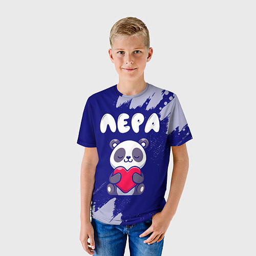 Детская футболка Лера панда с сердечком / 3D-принт – фото 3
