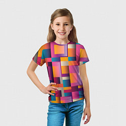 Футболка детская Квадрат и прямоугольники, цвет: 3D-принт — фото 2