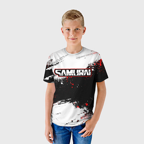 Детская футболка Samurai - cyberpunk 2077 - Белый краски / 3D-принт – фото 3