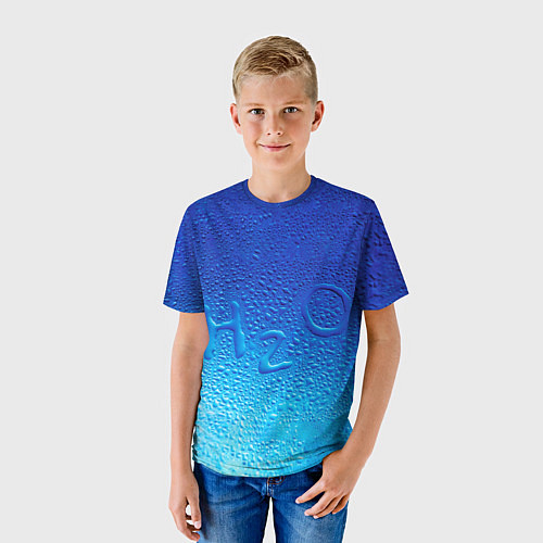 Детская футболка Вода - H2O / 3D-принт – фото 3