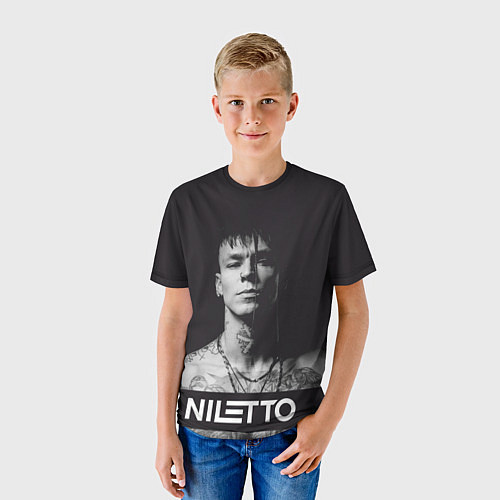 Детская футболка Данил Прытков черно-белая фотография / 3D-принт – фото 3