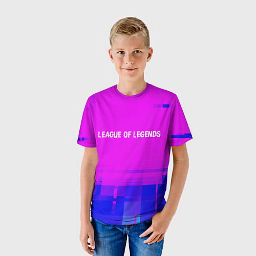 Детская футболка League of Legends glitch text effect: символ сверх / 3D-принт – фото 3