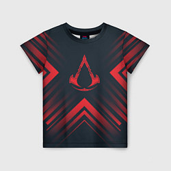 Футболка детская Красный символ Assassins Creed на темном фоне со с, цвет: 3D-принт