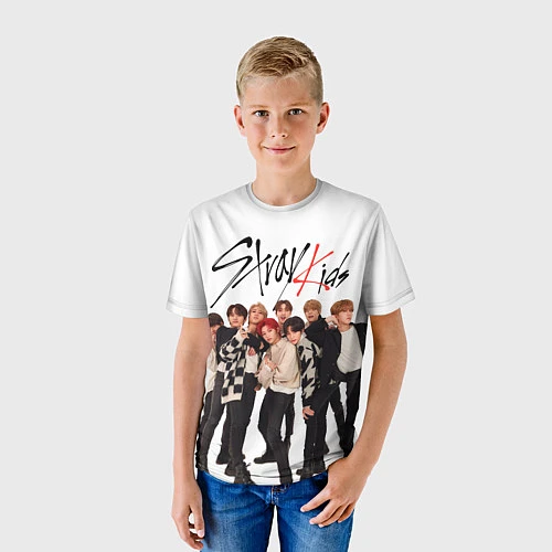 Детская футболка Stray Kids white background / 3D-принт – фото 3