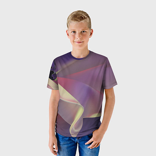 Детская футболка Абстрактные объёмные волны бархата / 3D-принт – фото 3