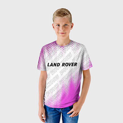 Детская футболка Land Rover pro racing: символ сверху / 3D-принт – фото 3