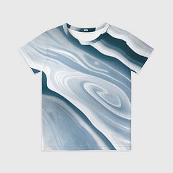 Футболка детская Сине-белые разводы краски, цвет: 3D-принт