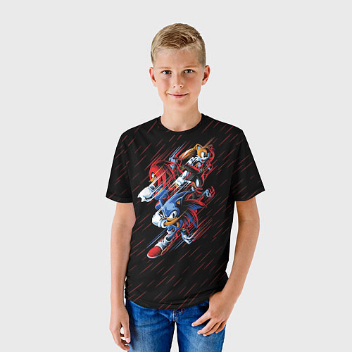 Детская футболка Ежик Соник и трое друзей / 3D-принт – фото 3