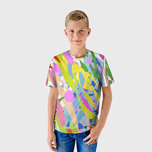 Детская футболка Краски лета абстракция / 3D-принт – фото 3
