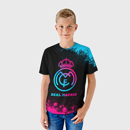 Детская футболка Real Madrid - neon gradient / 3D-принт – фото 3
