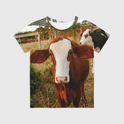 Футболка детская Милая коровка, цвет: 3D-принт