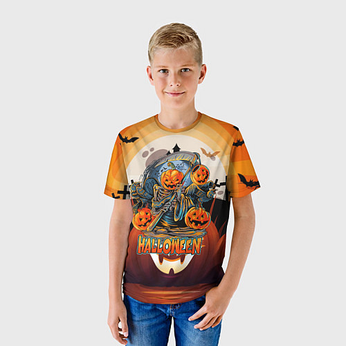 Детская футболка Хэллоуин - тыквы / 3D-принт – фото 3