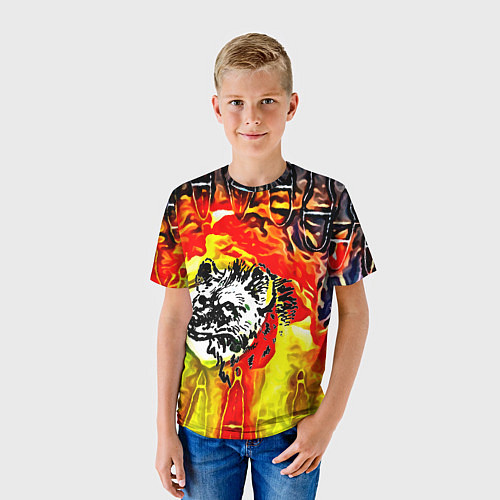 Детская футболка Волк и огонь / 3D-принт – фото 3