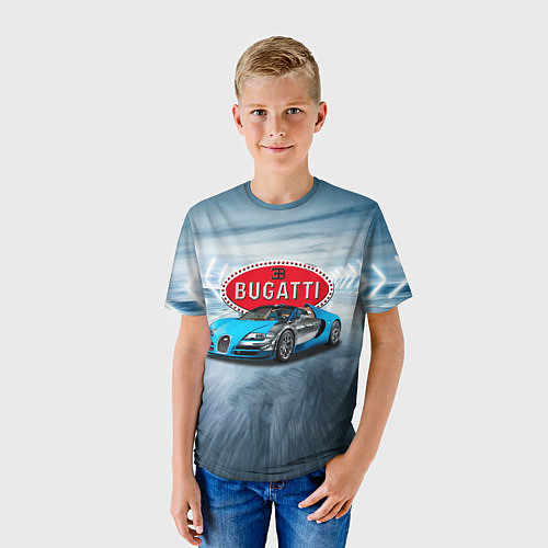 Детская футболка Бугатти - мощь, престиж, мечта! / 3D-принт – фото 3