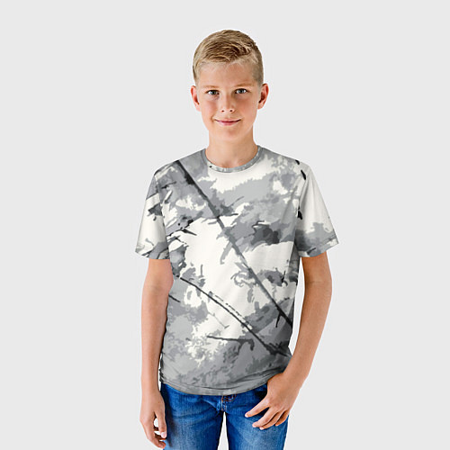 Детская футболка Белый мрамом / 3D-принт – фото 3