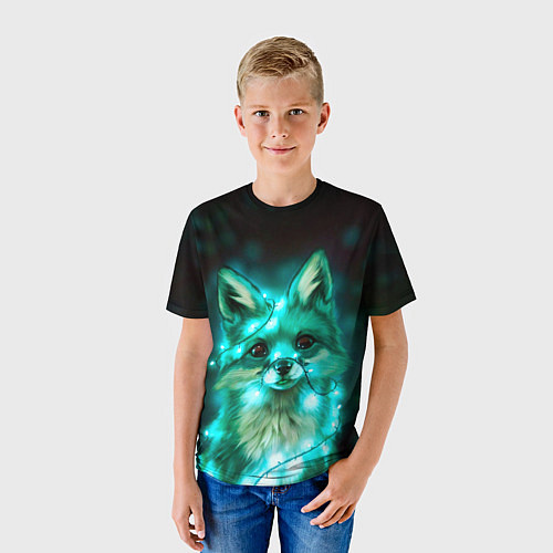 Детская футболка Неоновый лис / 3D-принт – фото 3