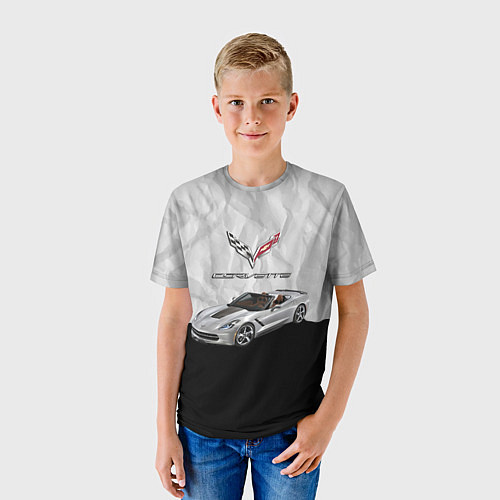 Детская футболка Chevrolet Corvette - motorsport / 3D-принт – фото 3