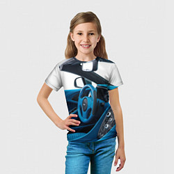 Футболка детская Aston Martin Vanquish Volante - salon - cabriolet, цвет: 3D-принт — фото 2