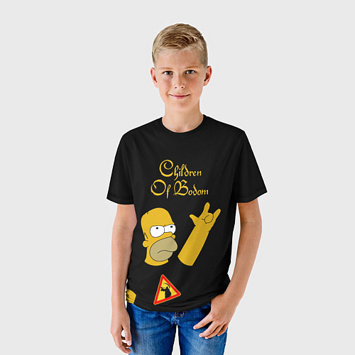 Детская футболка Children of Bodom Гомер Симпсон рокер / 3D-принт – фото 3