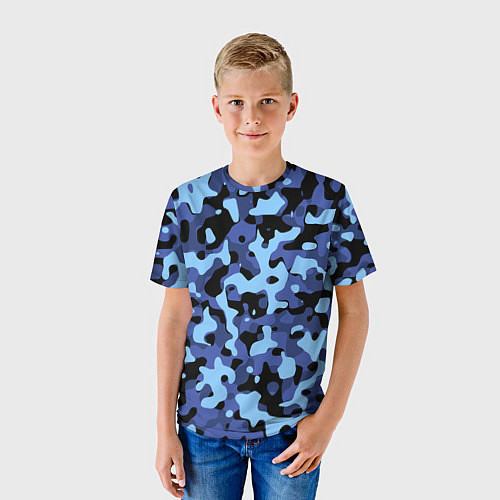 Детская футболка Камуфляж Sky Blue / 3D-принт – фото 3