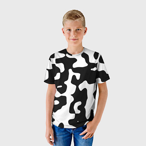 Детская футболка Камуфляж Cowskin крупный / 3D-принт – фото 3
