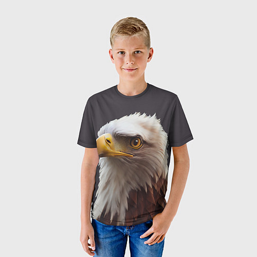 Детская футболка Орел на градиентном фоне / 3D-принт – фото 3