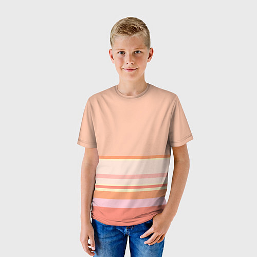 Детская футболка Нежный персиковый розовый / 3D-принт – фото 3