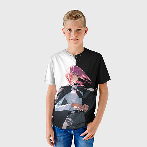 Детская футболка Макима - Два цвета - Человек бензопила / 3D-принт – фото 3