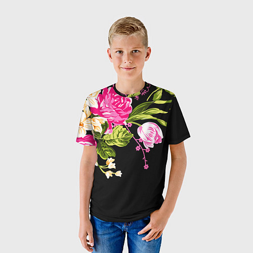 Детская футболка Букет цветов / 3D-принт – фото 3