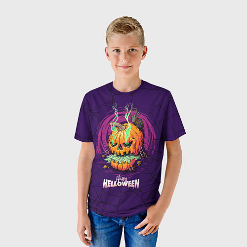 Детская футболка Злобная тыква Хэллоуин / 3D-принт – фото 3
