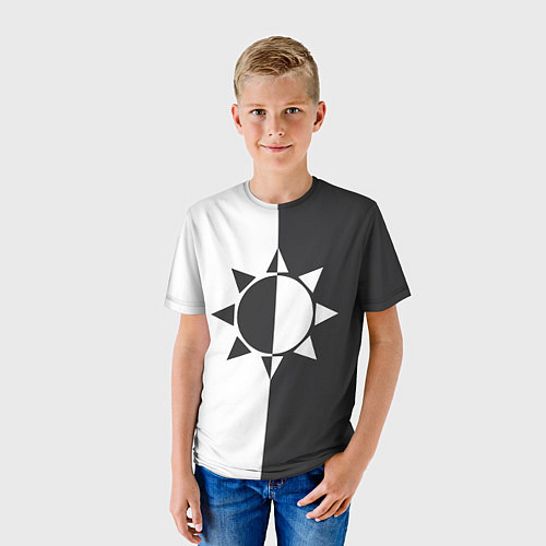 Детская футболка Черно-белое солнце / 3D-принт – фото 3