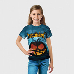 Футболка детская Halloween pumpkins, цвет: 3D-принт — фото 2