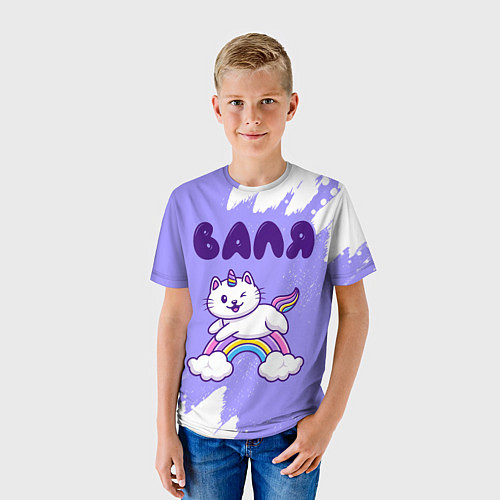 Детская футболка Валя кошка единорожка / 3D-принт – фото 3
